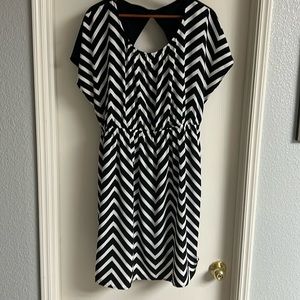 Lane Bryant black and white dress, knee length